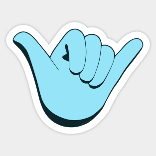 Blue Shaka Sign Hang Loose Sticker